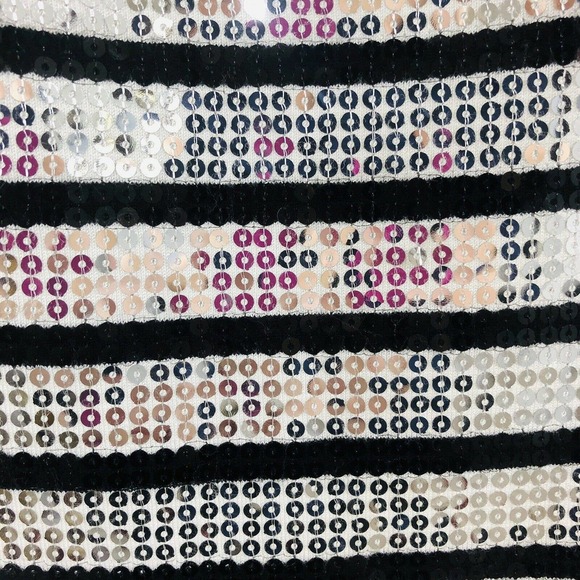 Women's Bebe White & Black Sequins Body Con Evening Party Dress Size Small - Picture 7 of 7